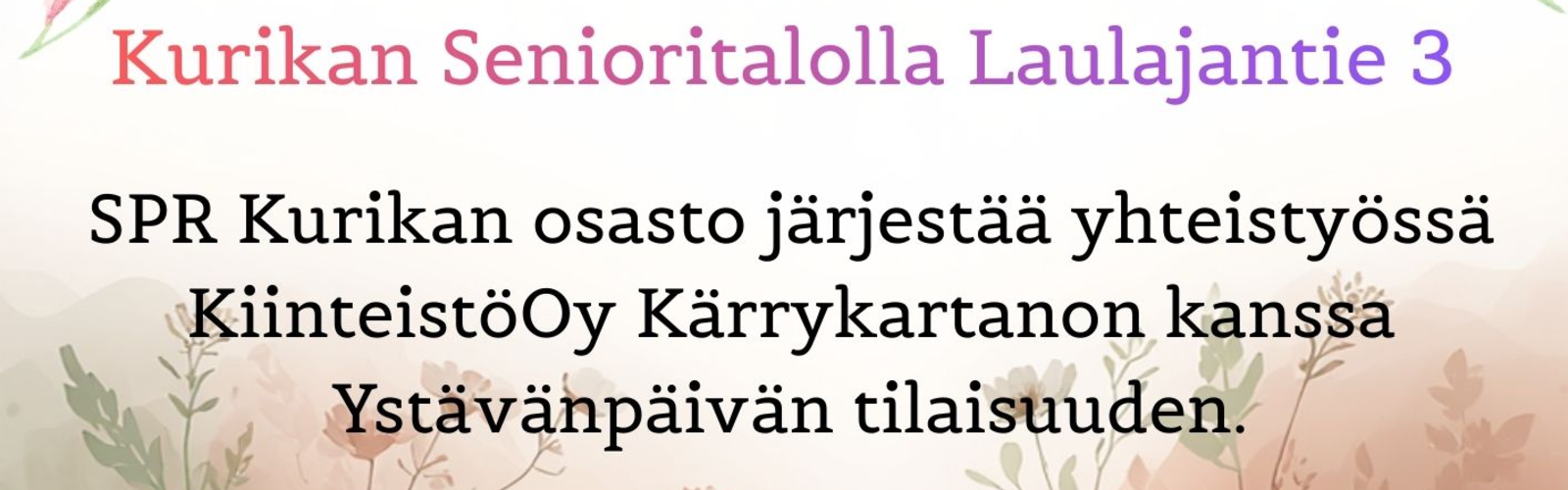Senioritalolla, Laulajantie 3, 61300 Kurikka