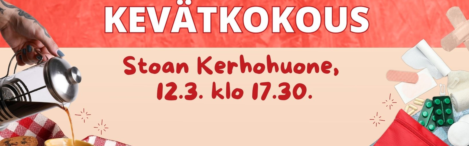 kevätkokous Stoan kerhohuone 12.3. klo 17>30